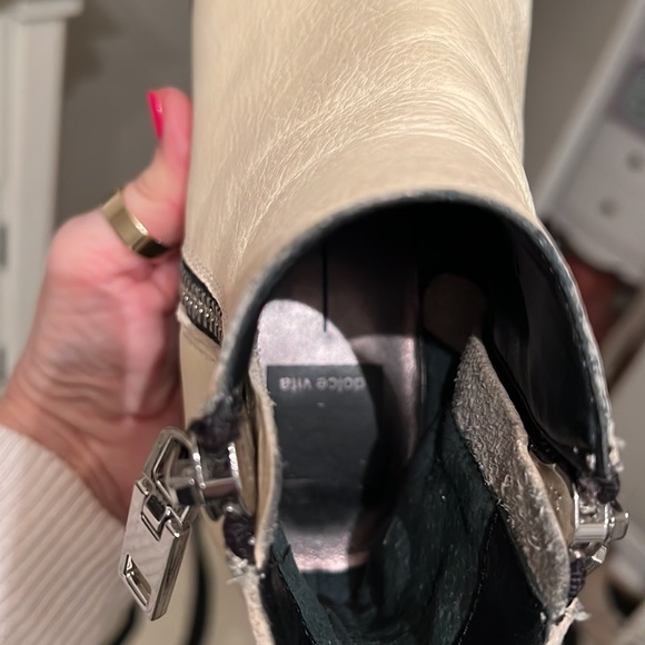 Soft supple slightly off-white leather booties - Picture 8 of 9